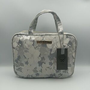 *New* Vince Camuto Gray and Silver Floral Travel Pouch